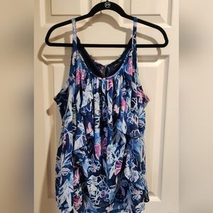 Lane Bryant tropical blue print, tank top 23/24
